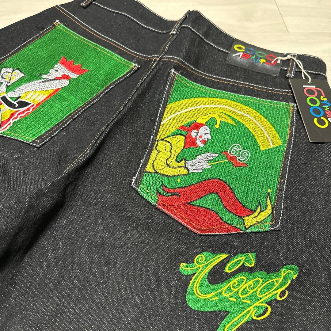 【激レア】Coogi ワイドデニム 刺繍 ショートパンツ