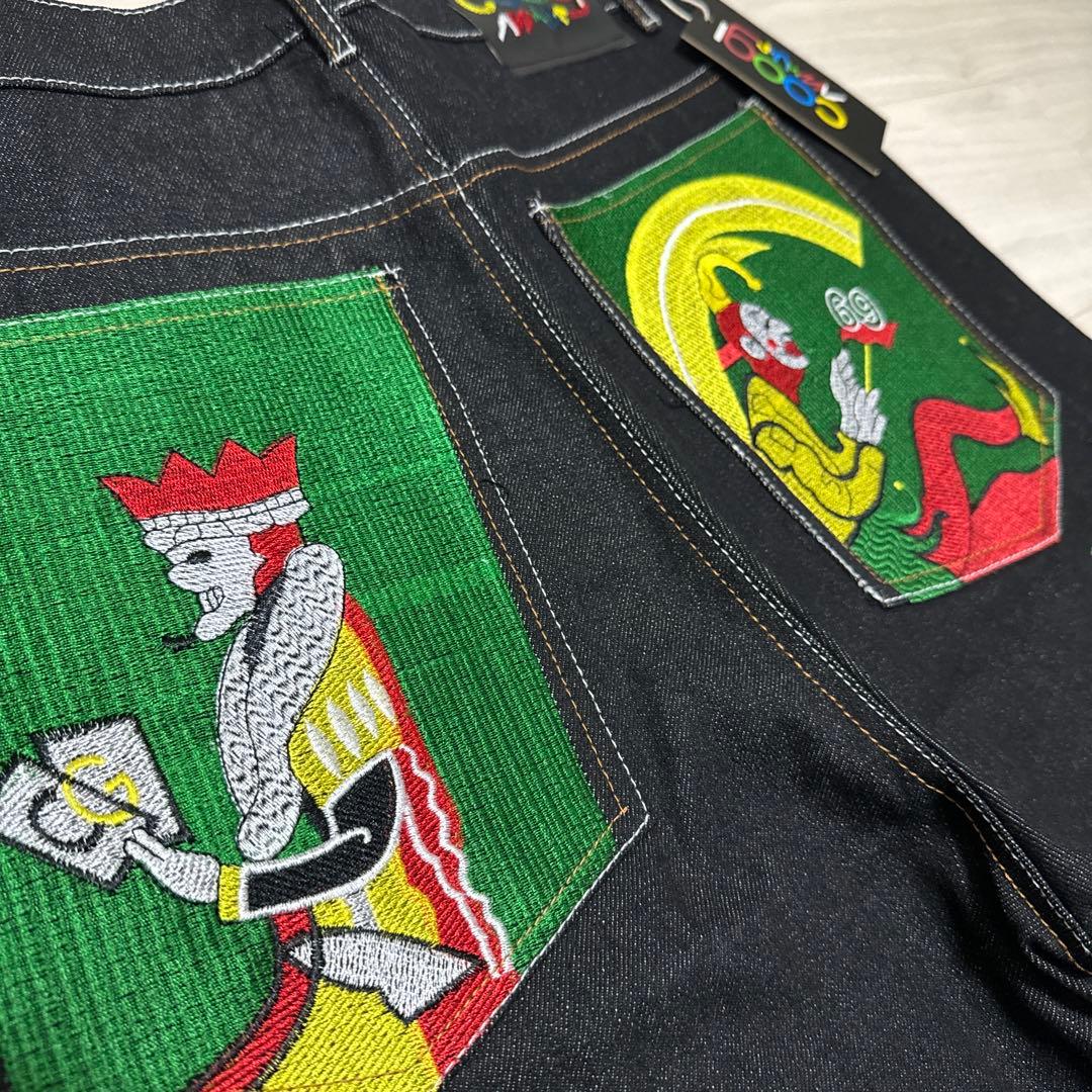 【激レア】Coogi ワイドデニム 刺繍 ショートパンツ