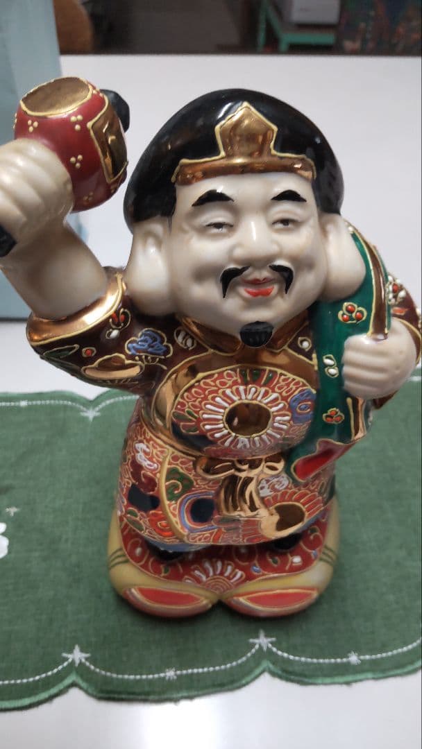 希少美品　九谷焼　　高さ約23センチ 恵比寿様と大黒様のセット