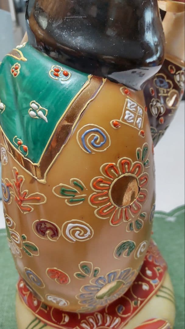 希少美品　九谷焼　　高さ約23センチ 恵比寿様と大黒様のセット