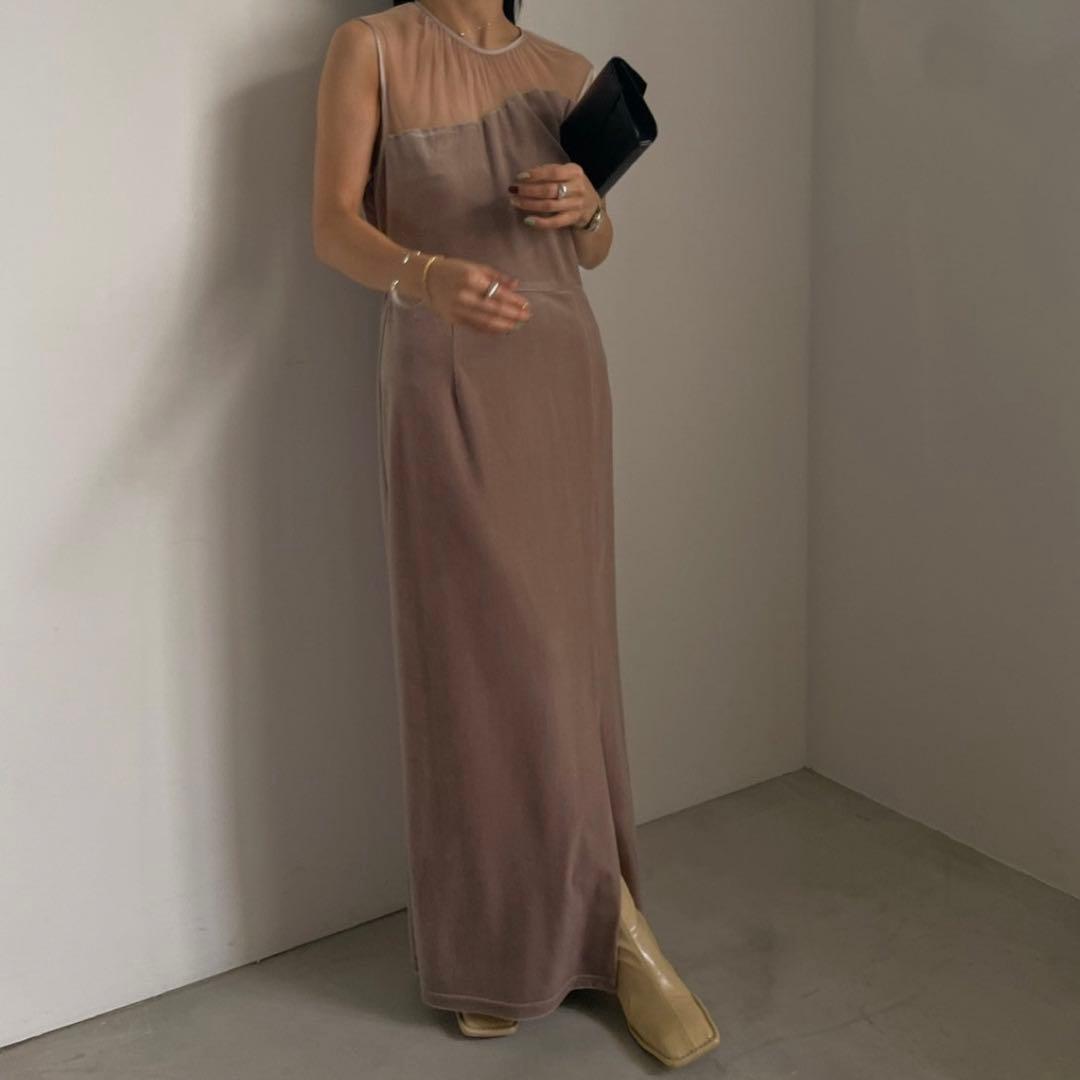 スーツ・フォーマル・ドレス Ameri Vintage 2WAY CURVE VELOURS DRESS