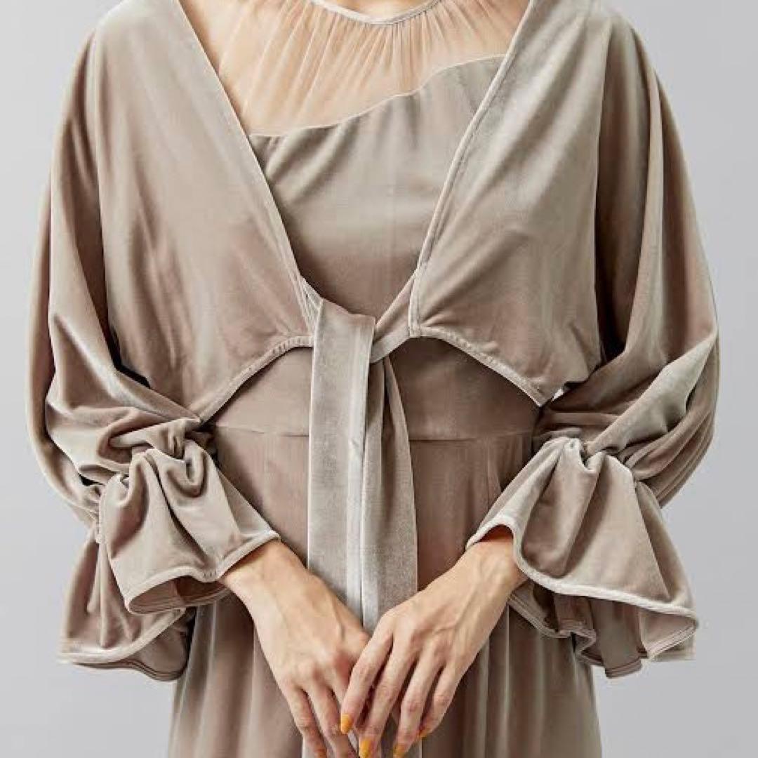 スーツ・フォーマル・ドレス Ameri Vintage 2WAY CURVE VELOURS DRESS