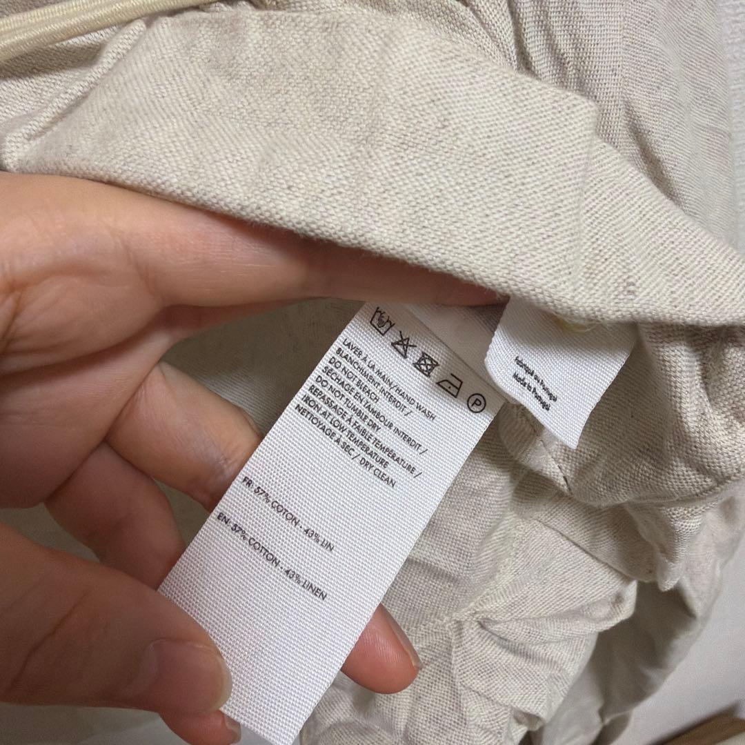 JACQUEMUS LE RAPHIA クロップドシャツ ベージュリネン