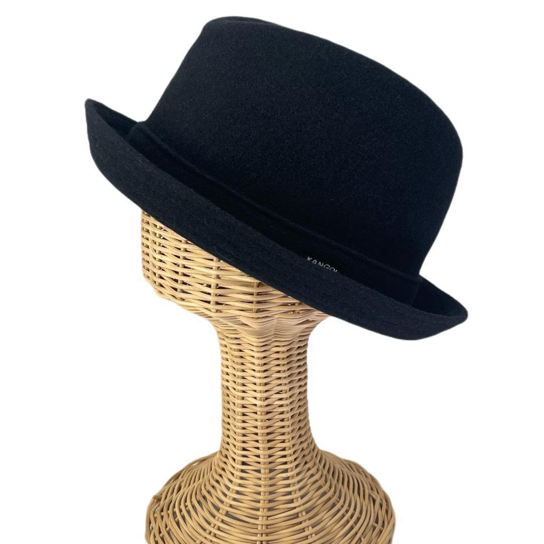 SALE❄️BIG　KANGOL　中折れハット　ウール素材　黒　XLサイズ