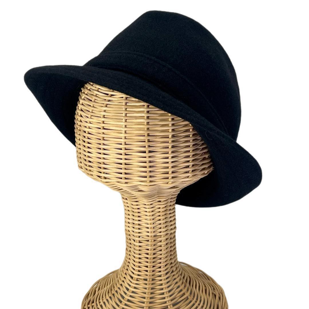 SALE❄️BIG　KANGOL　中折れハット　ウール素材　黒　XLサイズ