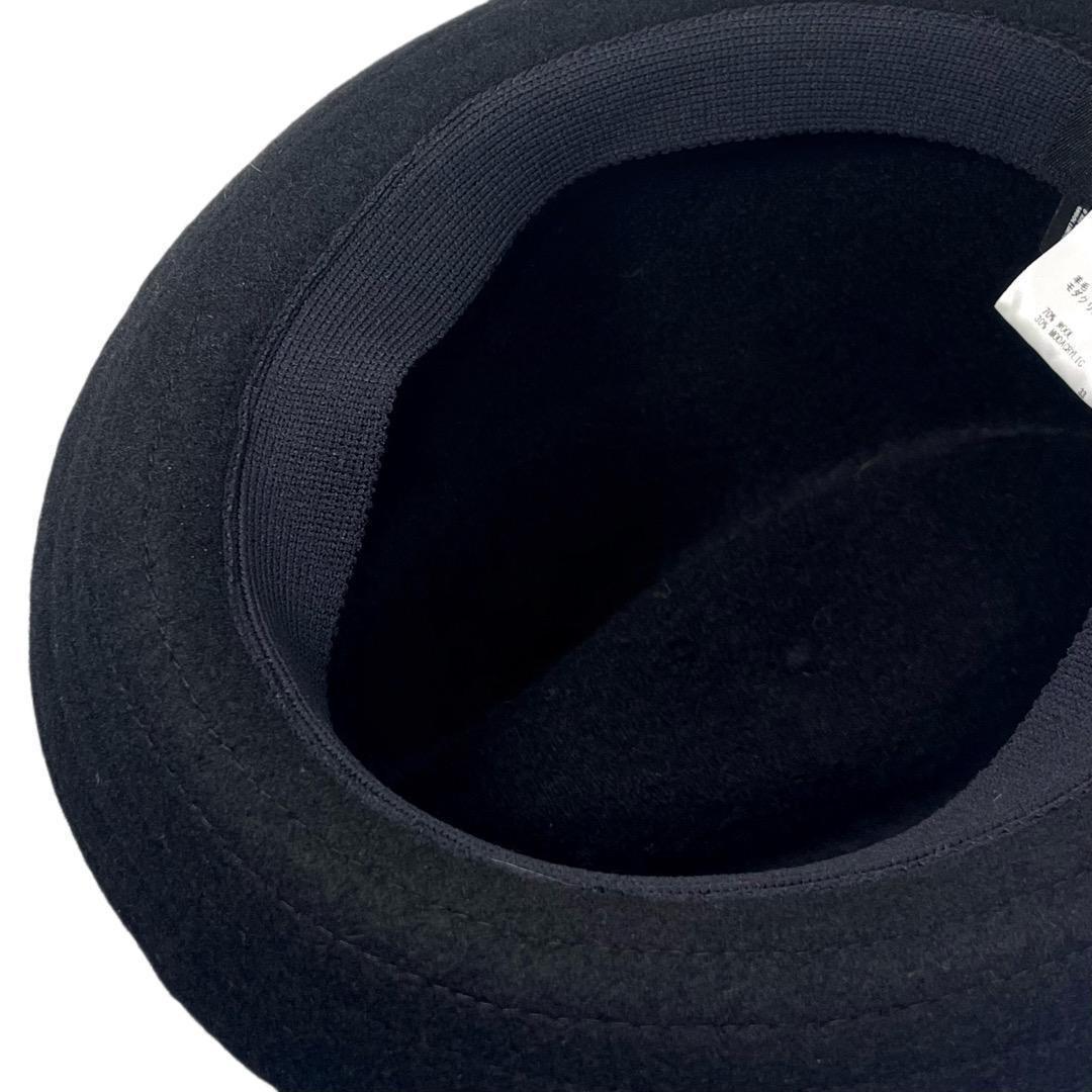 SALE❄️BIG　KANGOL　中折れハット　ウール素材　黒　XLサイズ
