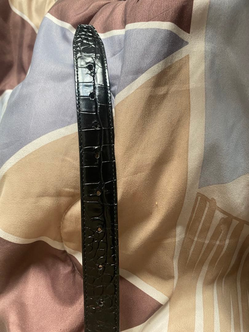 ヌ*コ様 BALENCIAGA / バレンシアガ クロコ型押し ブラック ベルト