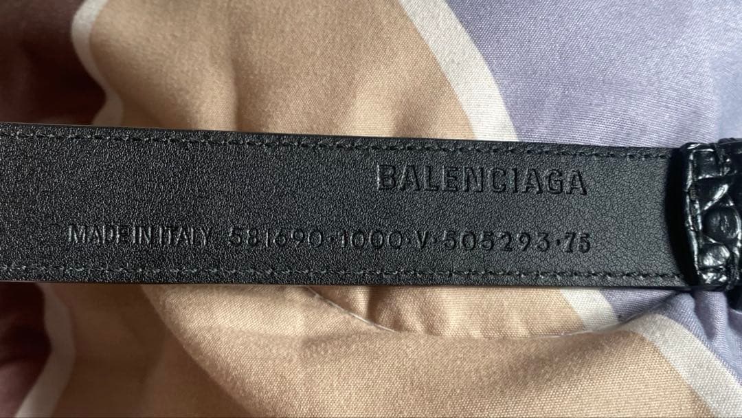 ヌ*コ様 BALENCIAGA / バレンシアガ クロコ型押し ブラック ベルト
