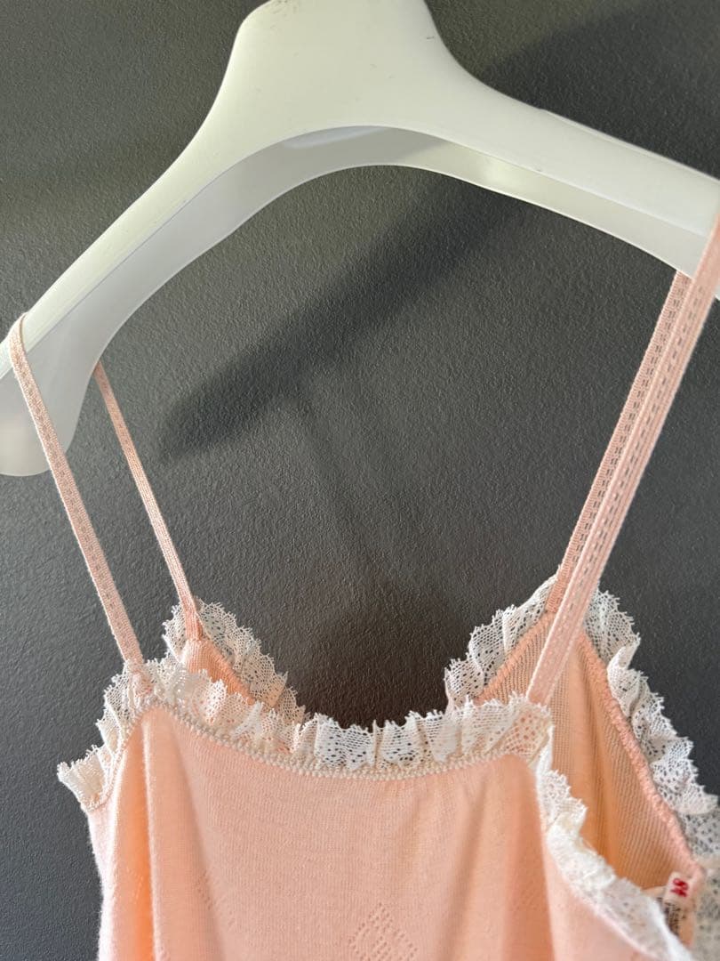 ビンテージ ヨーロッパ ピンク 薄手 ニット ワンピース デッドストック 美品