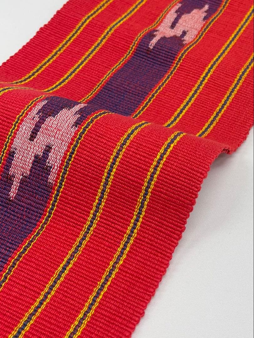 竺仙 本場琉球 琉球かすり 手織 半幅帯 未仕立て品 綿100% Q785