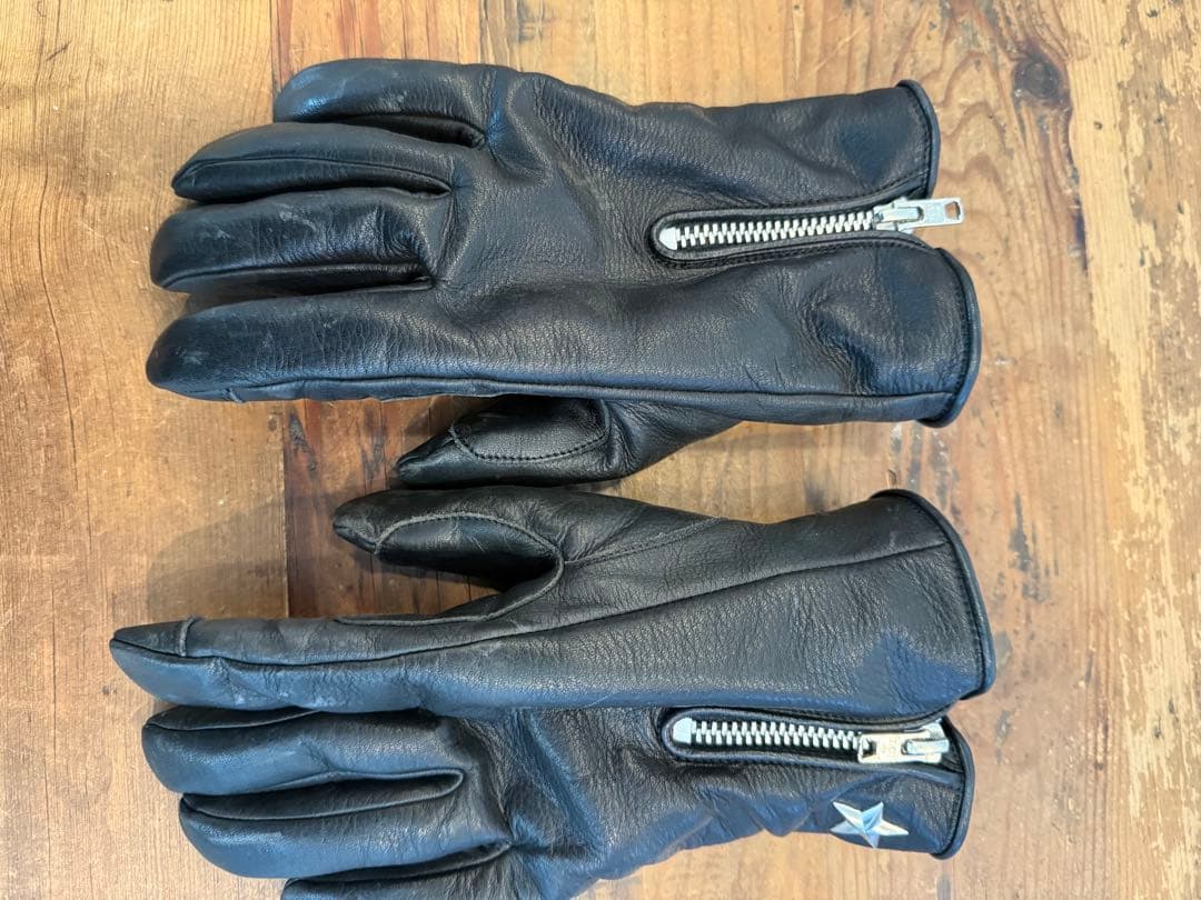 SCHOTTレザーグローブ ジッパー付きサイズM