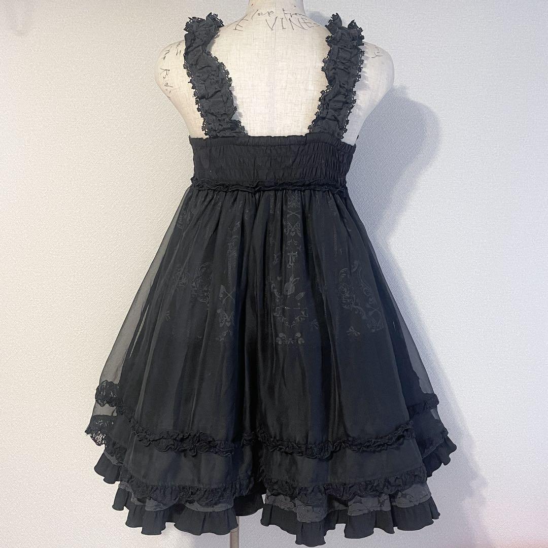 00s 希少 h.naoto FRILL リボン付プリントベビードールjsk