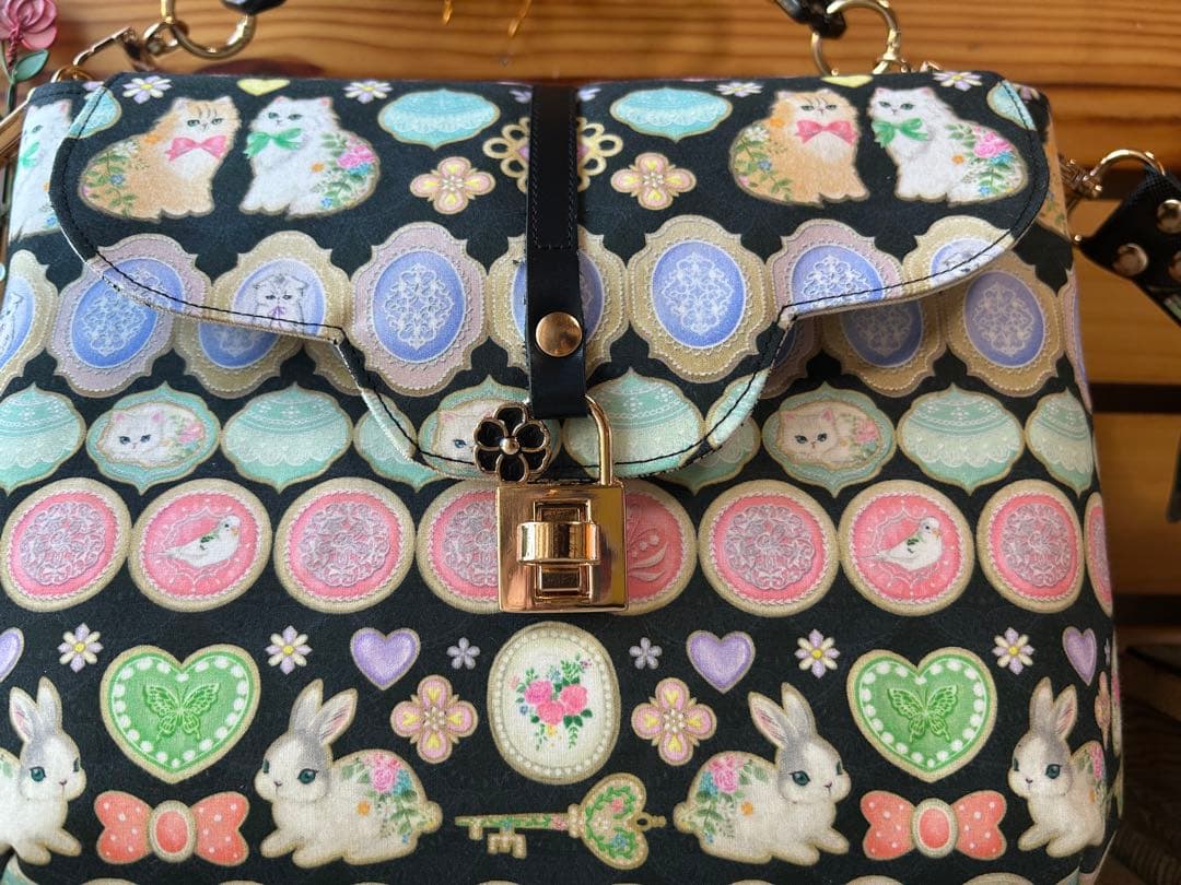 ゴン助様♡22ファブリック 丸底ハンドバッグ ショルダー2way