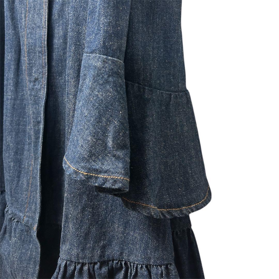 希少 DRIES VAN NOTEN デニムコート フリル XSサイズ