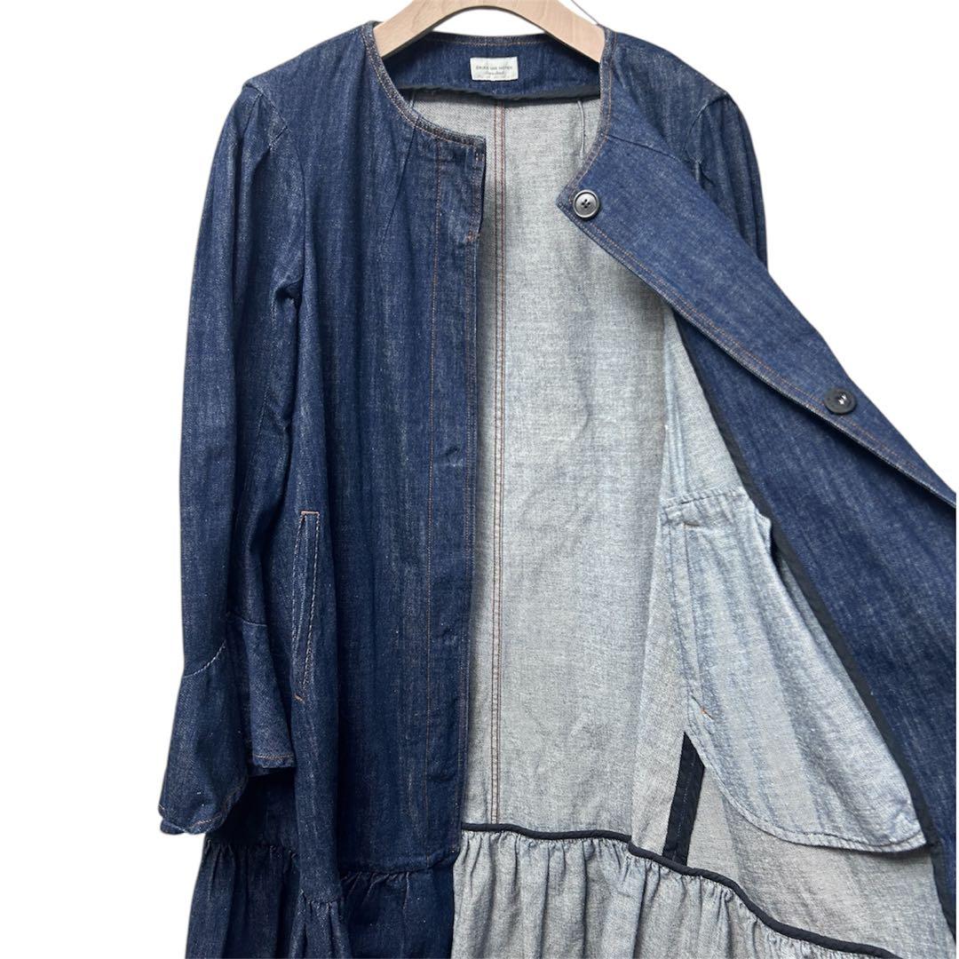 希少 DRIES VAN NOTEN デニムコート フリル XSサイズ