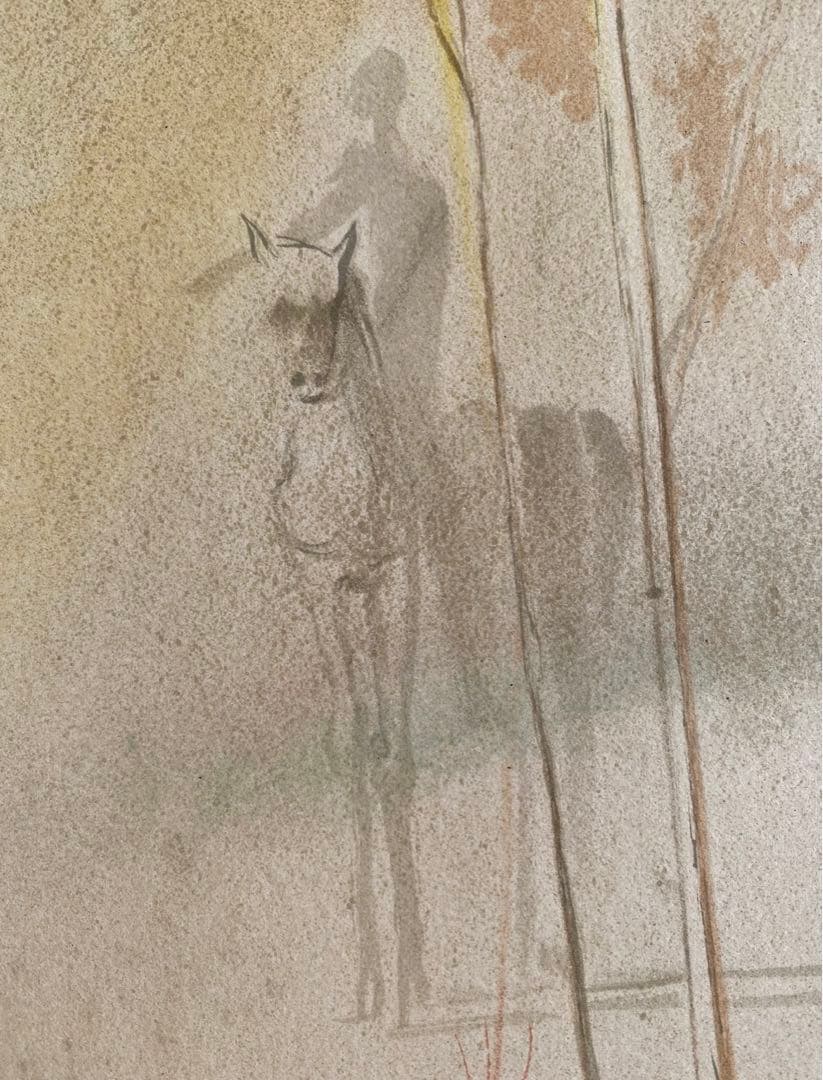 サルバドール・ダリ　リトグラフ「デュモントの到着」1969年作品　ダリ直筆サイン