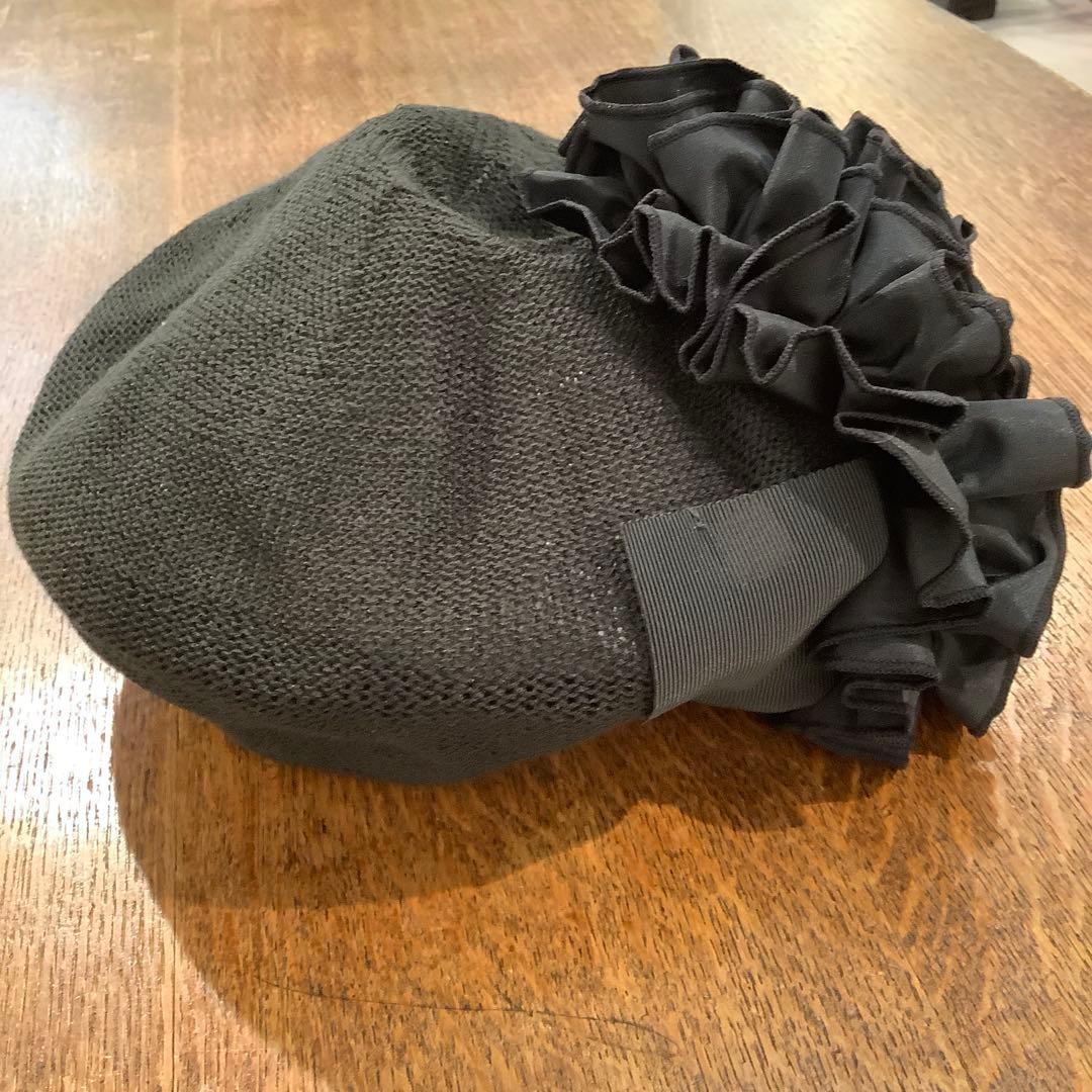 SHINYA帽子　ベレー帽　ブラック