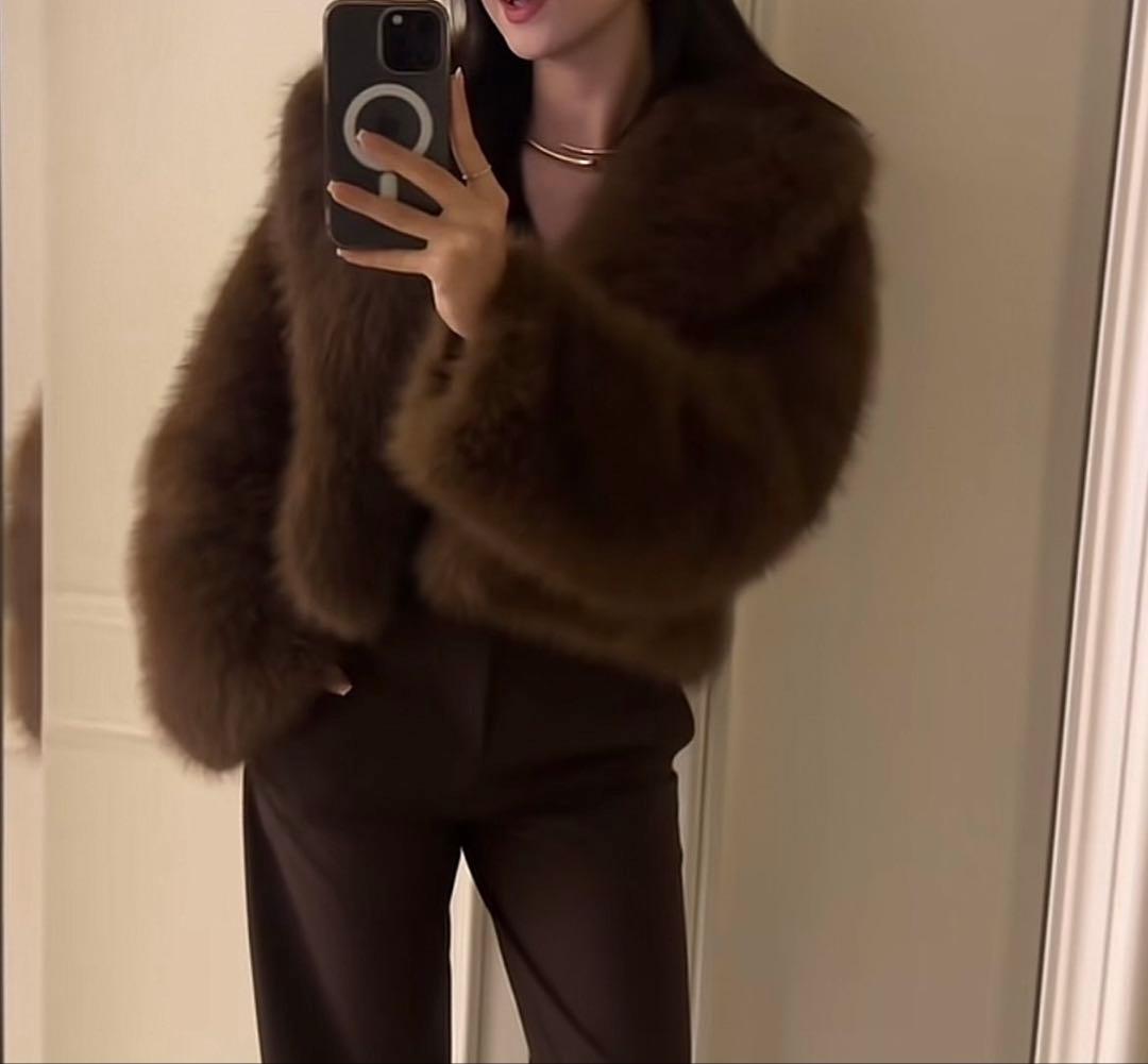 ZARA ブラウン ファーコート XS