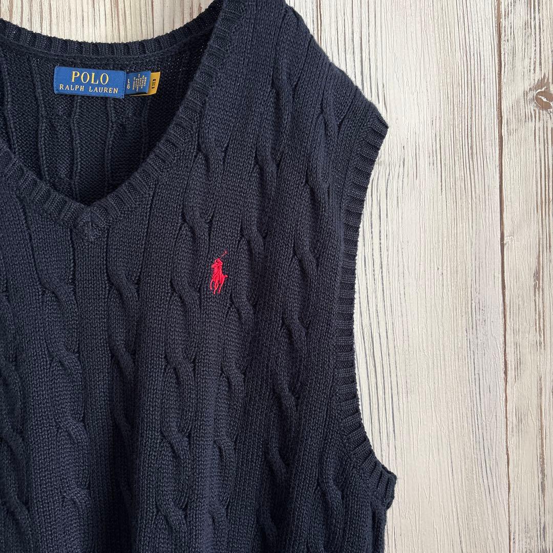 未使用に近い　メンズPOLO RALPH LAUREN ケーブルニットベストジレ
