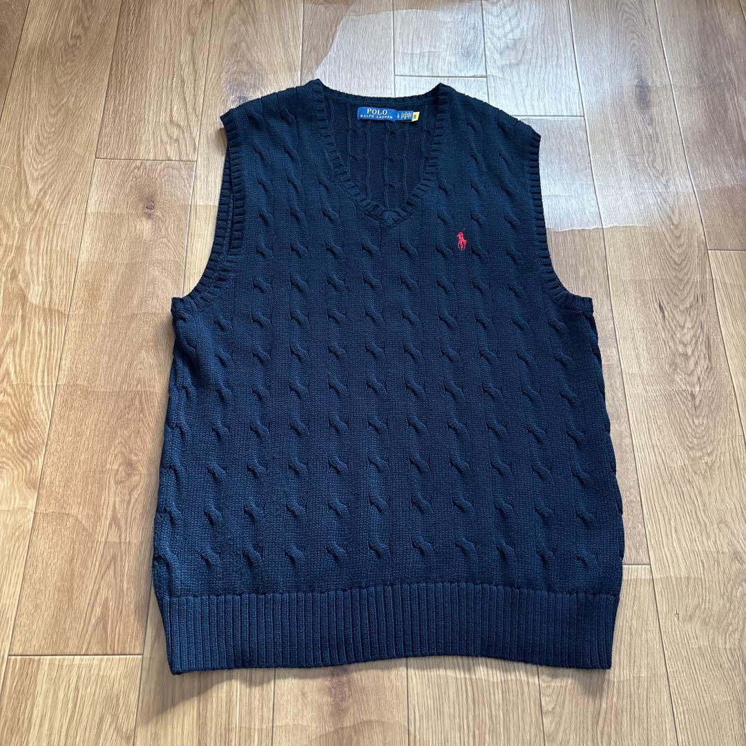 未使用に近い　メンズPOLO RALPH LAUREN ケーブルニットベストジレ