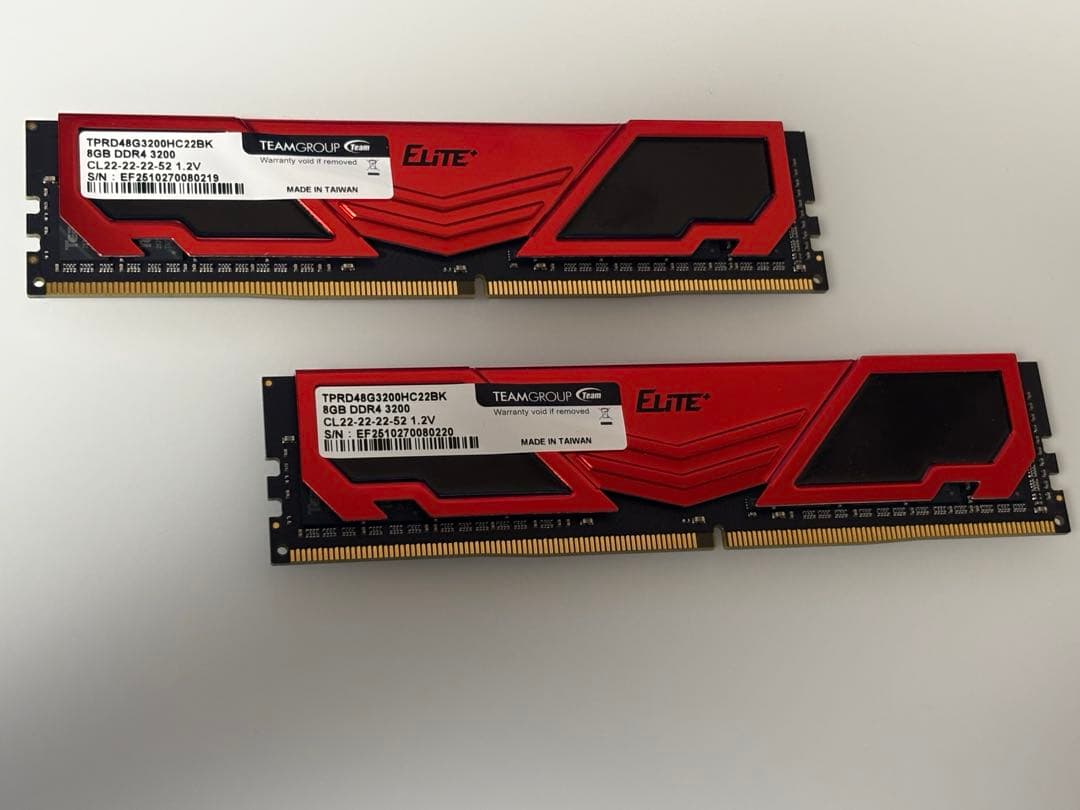 メモリー TeamElitePlus DDR4 3200MHz 16GB(8GB x 2)