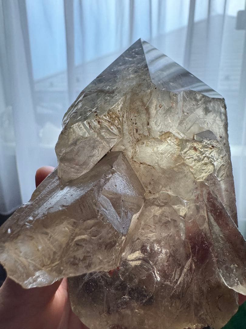 【きぃ】ナチュラルシトリン 貫入 ハーフポリッシュ自立OK