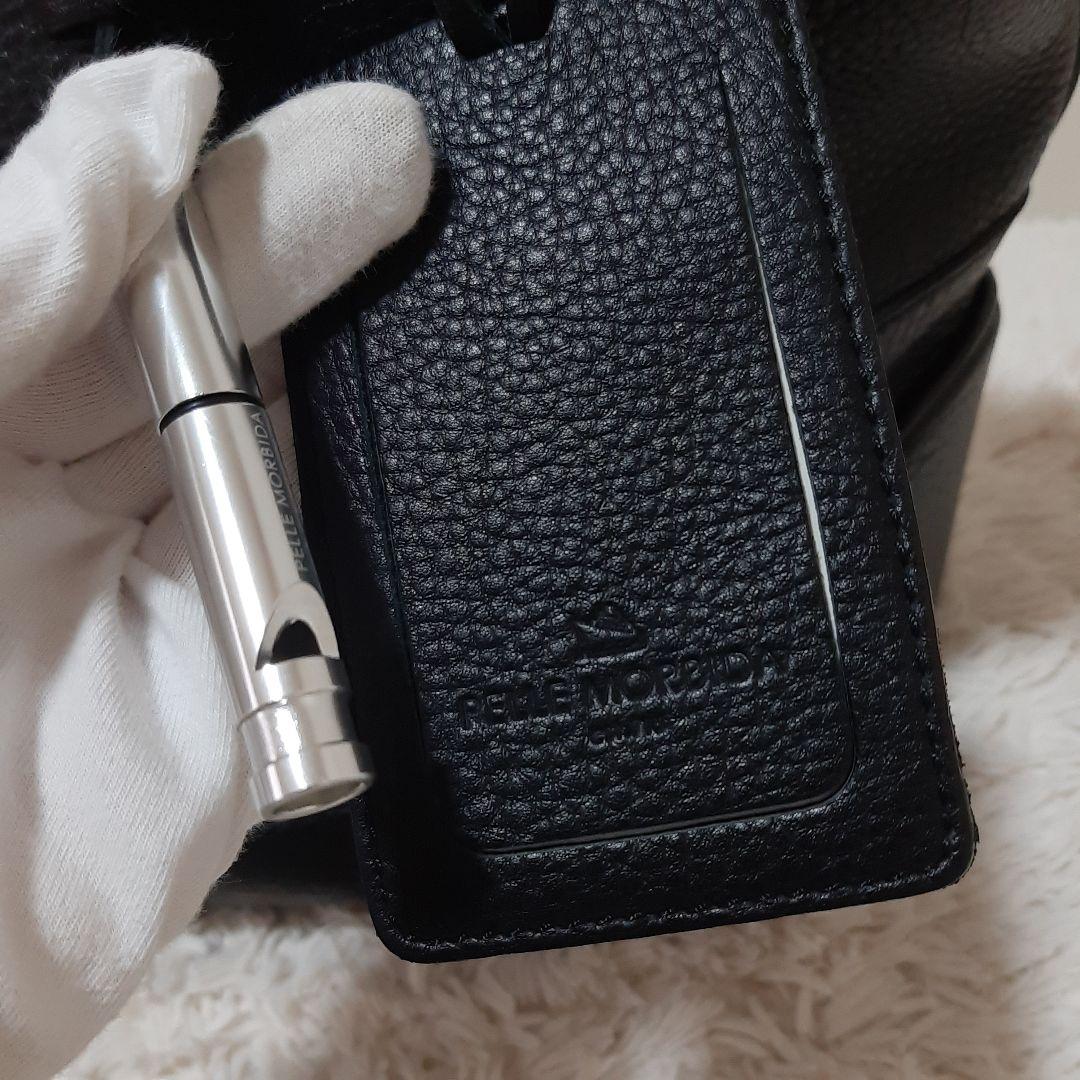 美品　pelle morbida ペッレモルビダ レザー　黒　2way バッグ