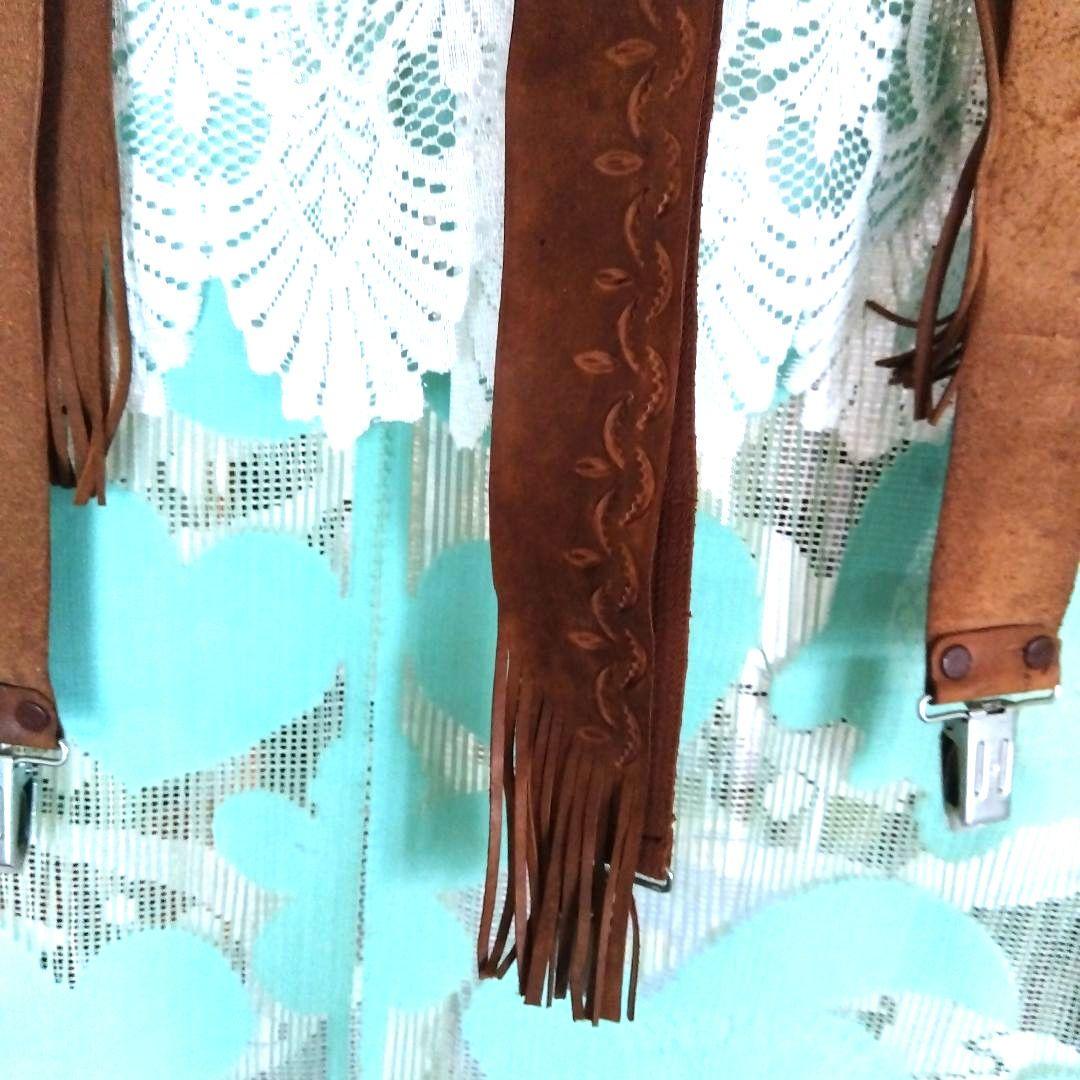 ボ*ド様 ✫ヴィンテージ✫本革ウェスタン風サスペンダーベルト