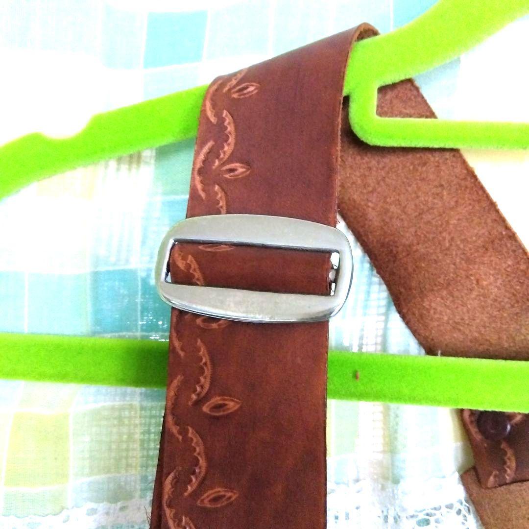 ボ*ド様 ✫ヴィンテージ✫本革ウェスタン風サスペンダーベルト