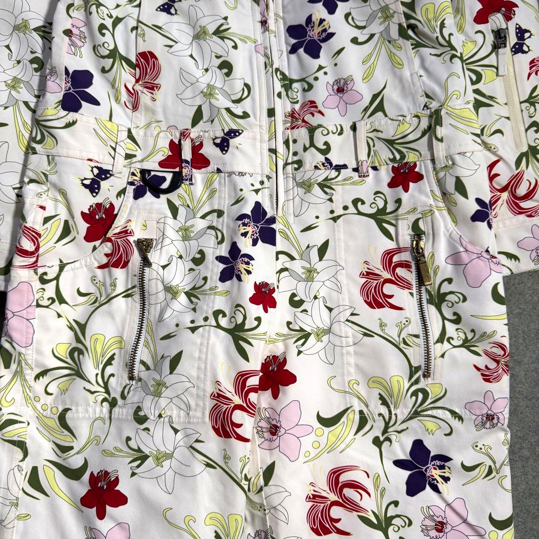 【未使用級】SOS スキーウェア つなぎ 花柄 38 レディース