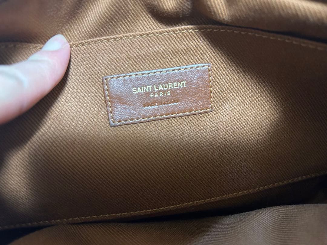 SAINT LAURENT かごバッグ ブラウン/ベージュ タッセル付き