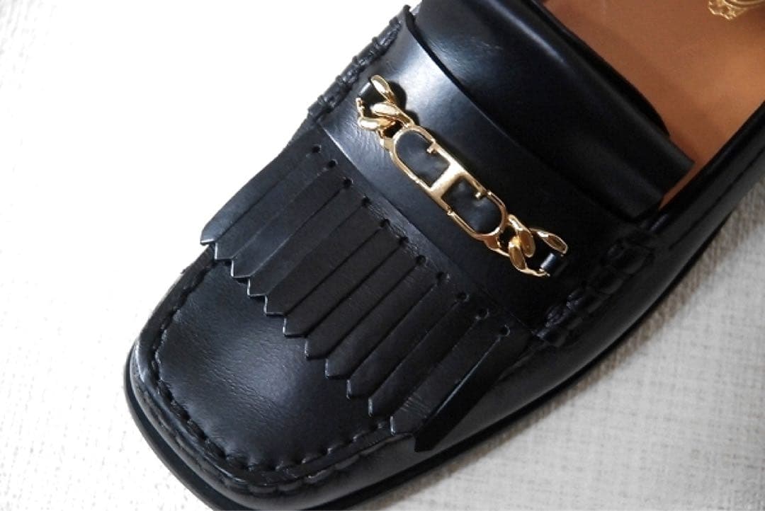 TOD'S トッズ / チェーン フリンジ ローファー 黒36 ドライビング 黒