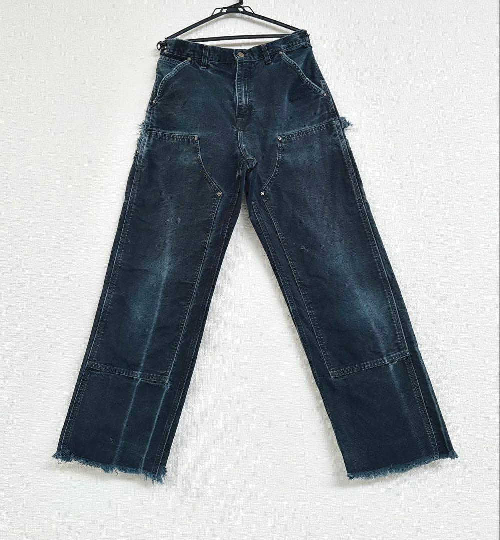 超スペシャル 32X32 W32 カーハート ダブルニー パンツ ブラック 黒