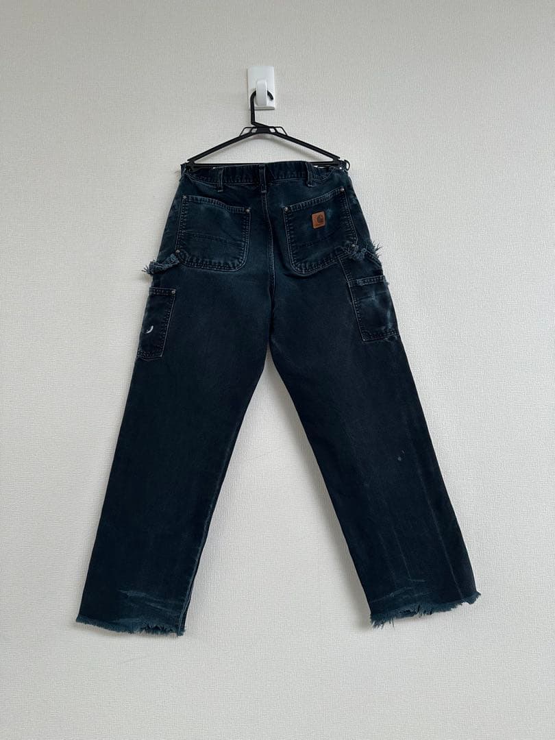 超スペシャル 32X32 W32 カーハート ダブルニー パンツ ブラック 黒