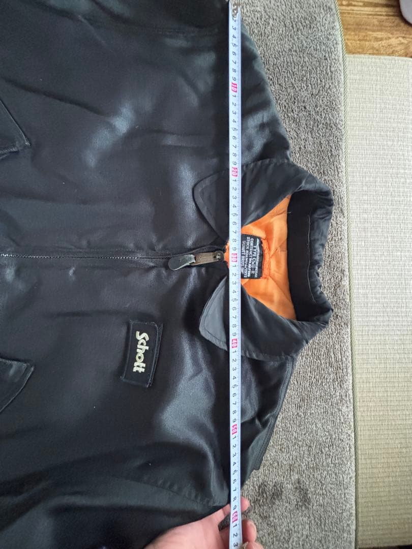Schott CWU-Rフライトジャケット 黒 XL〜2XL相当 裏地オレンジ