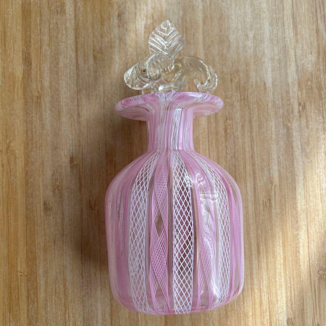 【ベネチアングラス】ムラーノ　レース柄　置物