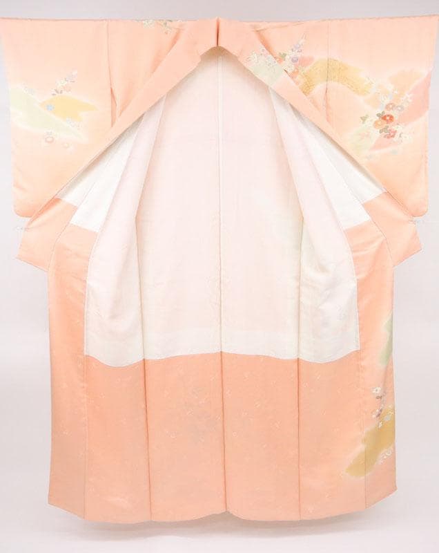 訪問着＊袷着物 長尺 トールサイズ 霞に四季花 略礼装 ピンク 正絹 1HM5