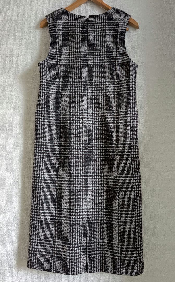 ウールシルクツイードグレンチェック ジャンパースカート