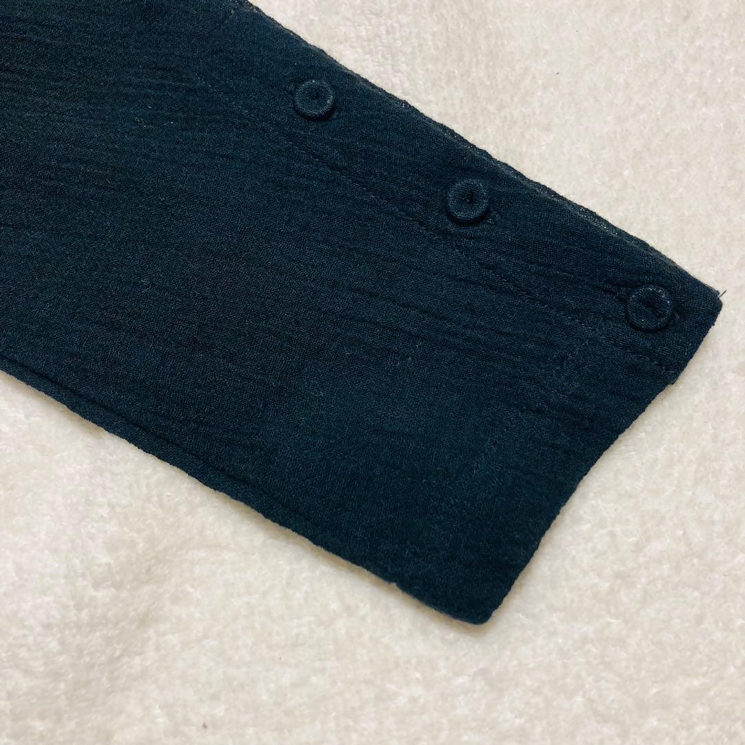 新品未使用タグ付き　かぐれ ガーゼロングチュニック 長袖 ワンピース ブラック