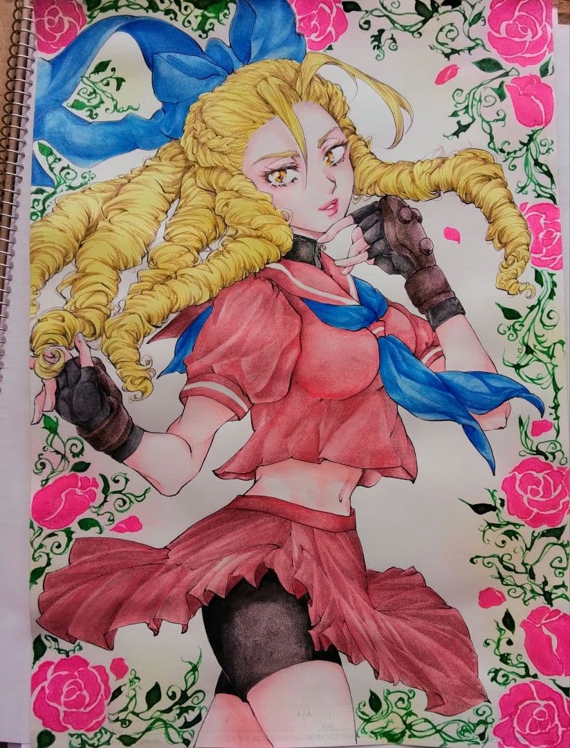 手描きイラスト　オーダー ストリートファイター 神月かりん シェリルノーム