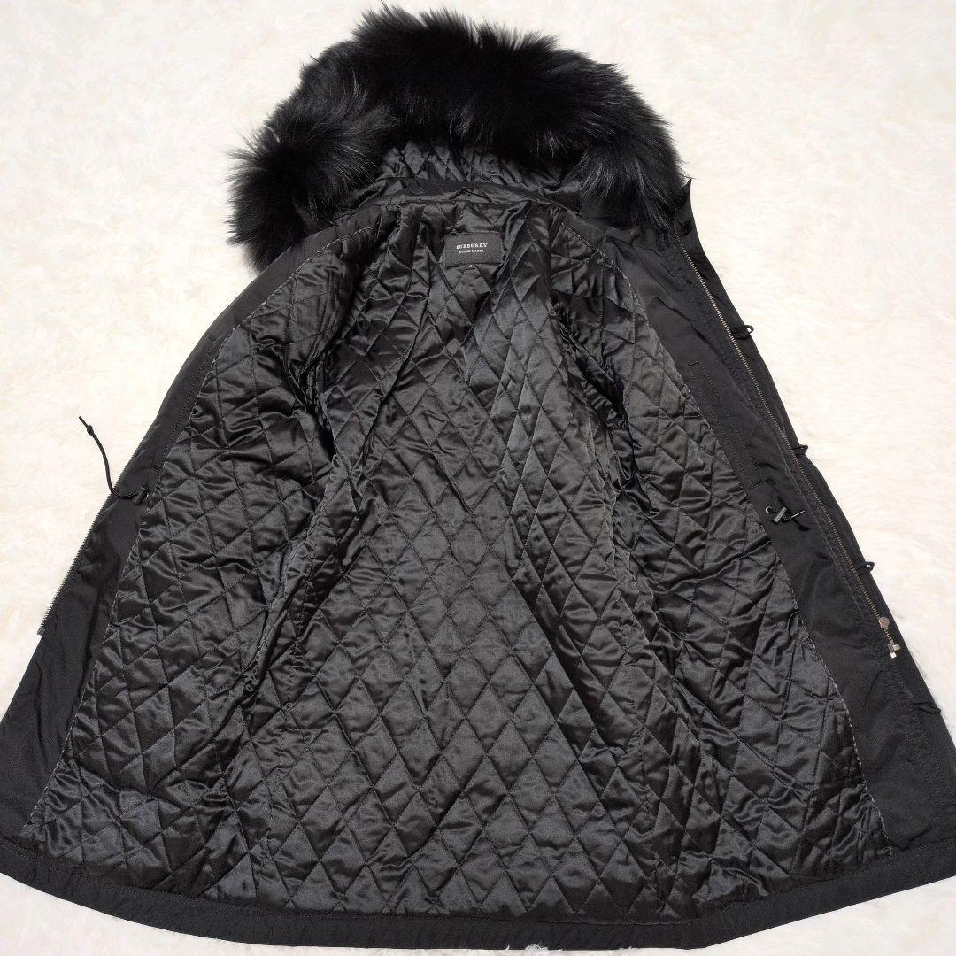 【極美品】バーバリーブラックレーベル☆ファー　フード　モッズコート　キルティング