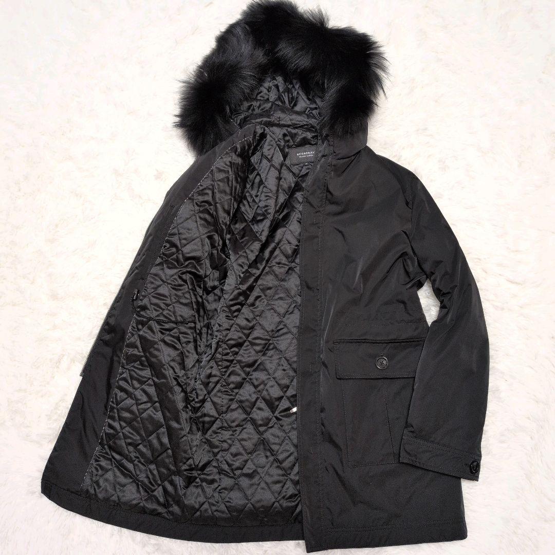 【極美品】バーバリーブラックレーベル☆ファー　フード　モッズコート　キルティング