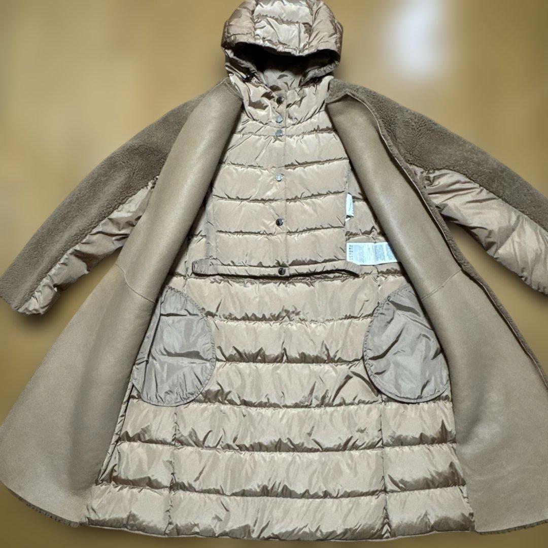 MONCLER モンクレール ボアロングコート　レザー　ダウン