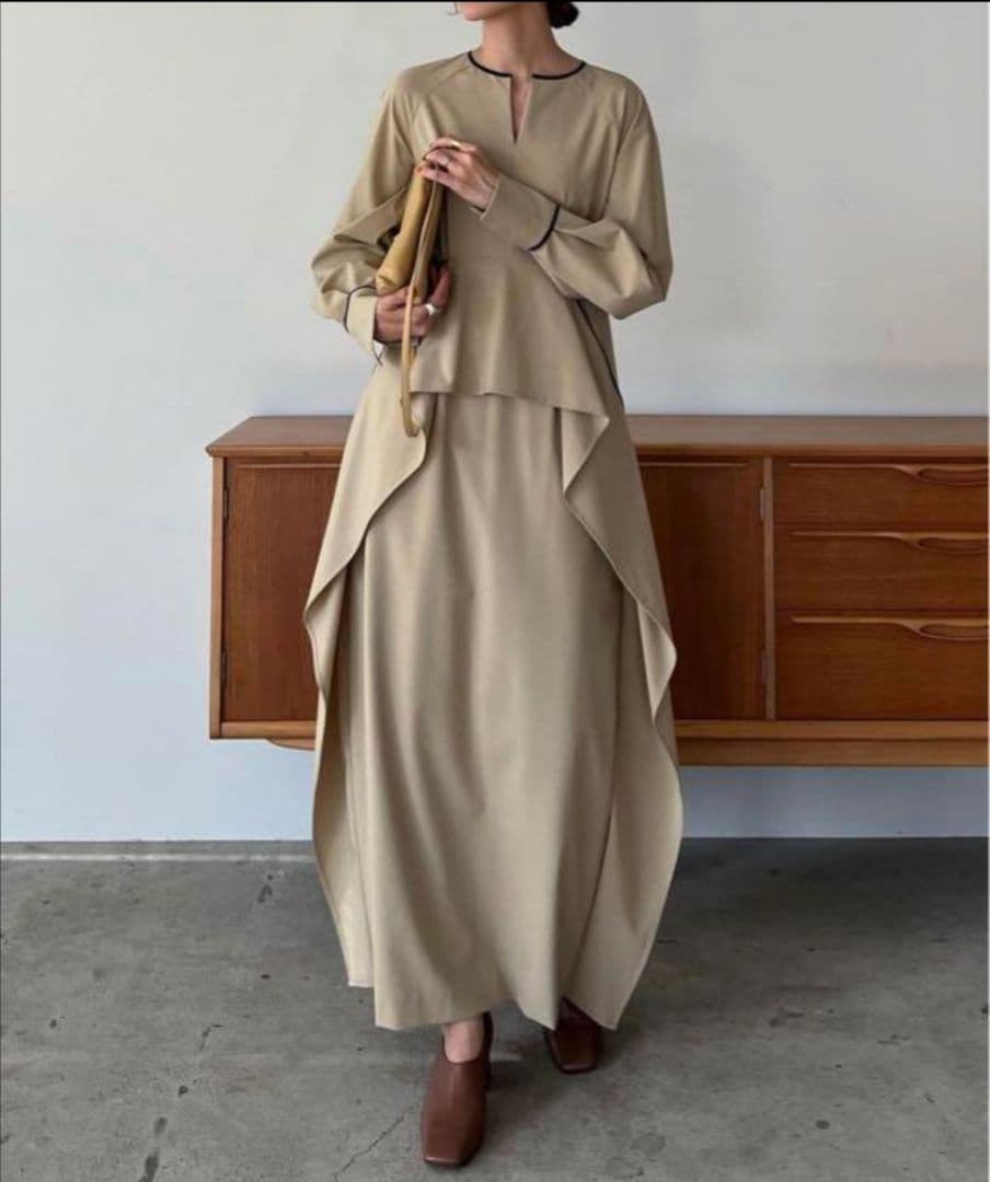 【美品】Clane WAIST FRILL ONE PIECE