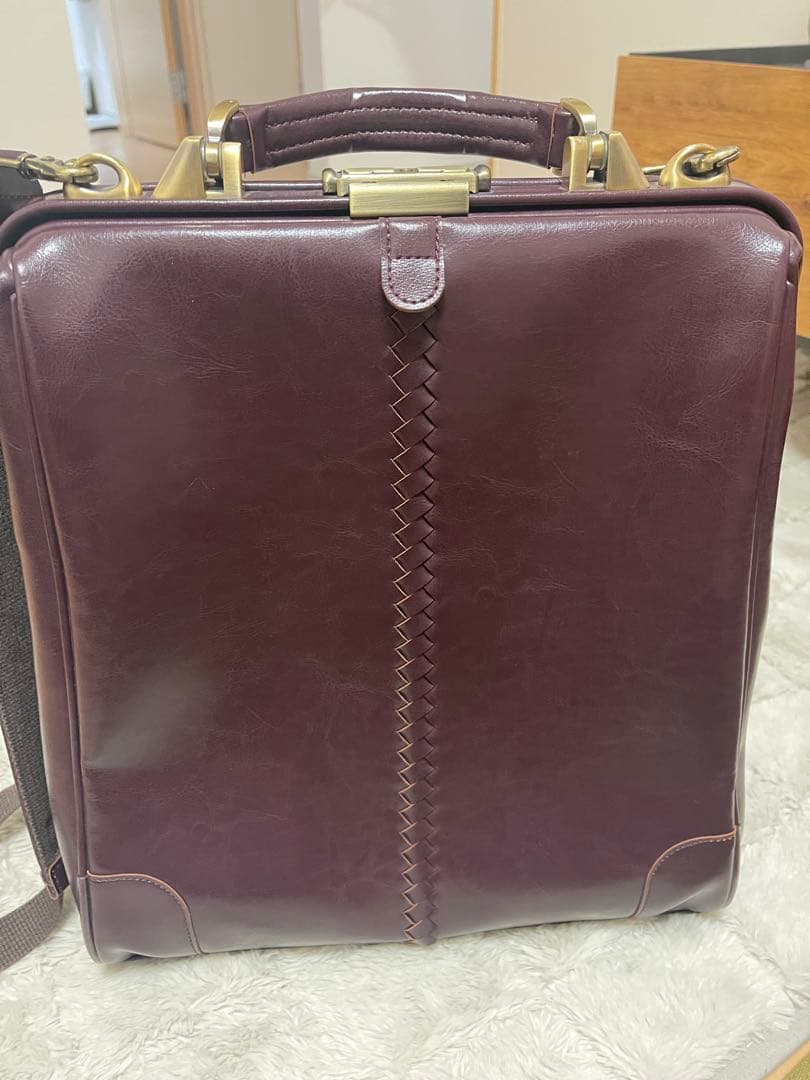 【取置き】バーガンディレザー ビジネスバッグ