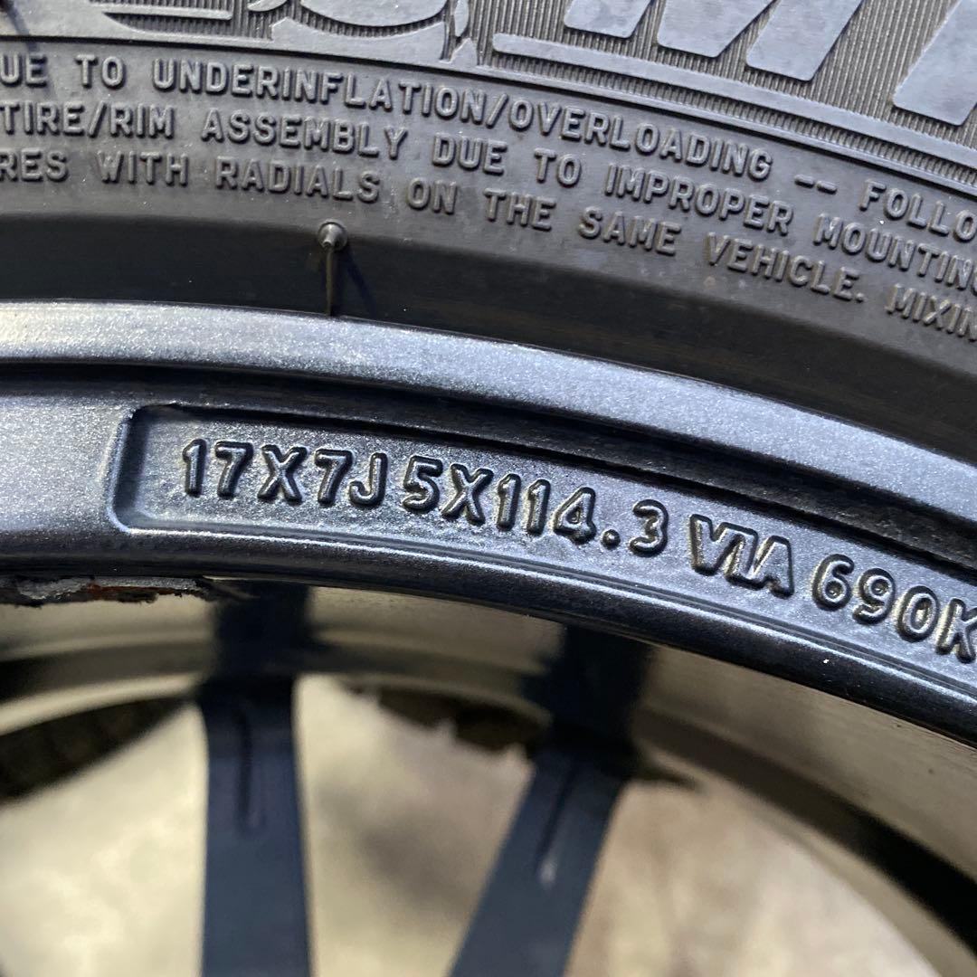 中古バリ溝ミシュランスタッドレスセット225/45R17 86、BRZ　カローラ