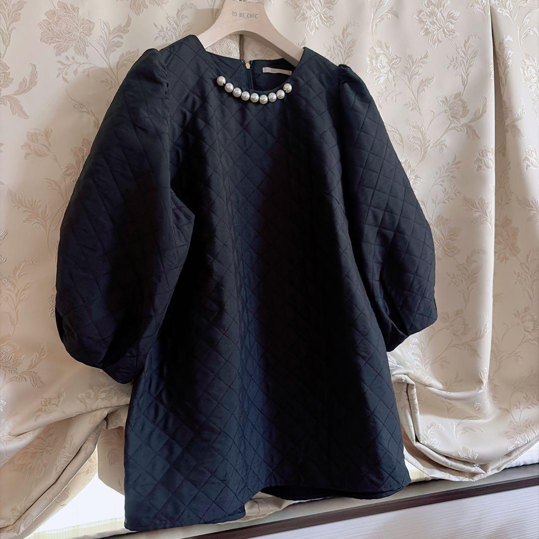 美品 大きいサイズ ローズティアラ パール ふんわり チュニック