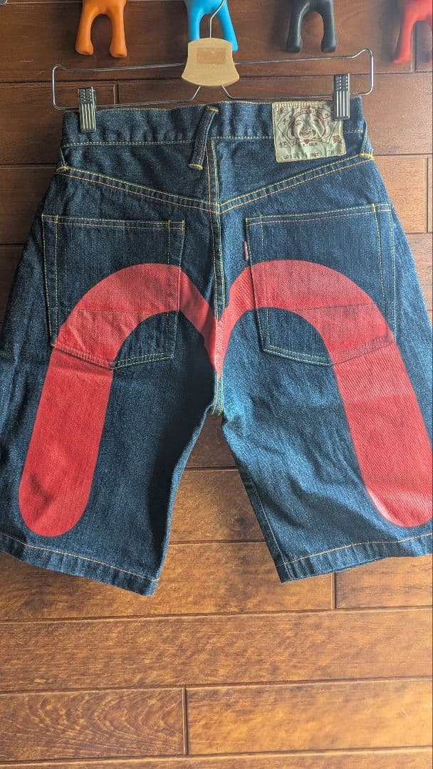 【新品未使用】EVISUビッグかもめ denimショートパンツ