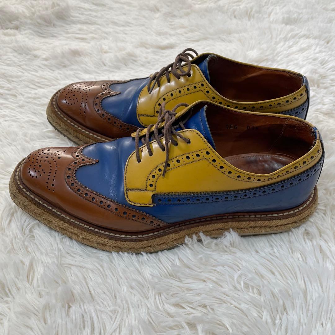 美品 プラダ エスパドリーユ ウイングチップ ドレスシューズ 6 1/2