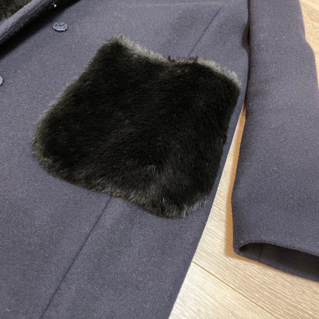 【お値下げ中・未使用品】エムプルミエM-PREMIER ネイビー ウールコート